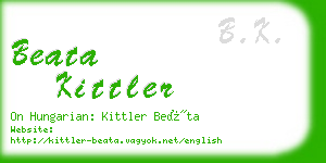 beata kittler business card